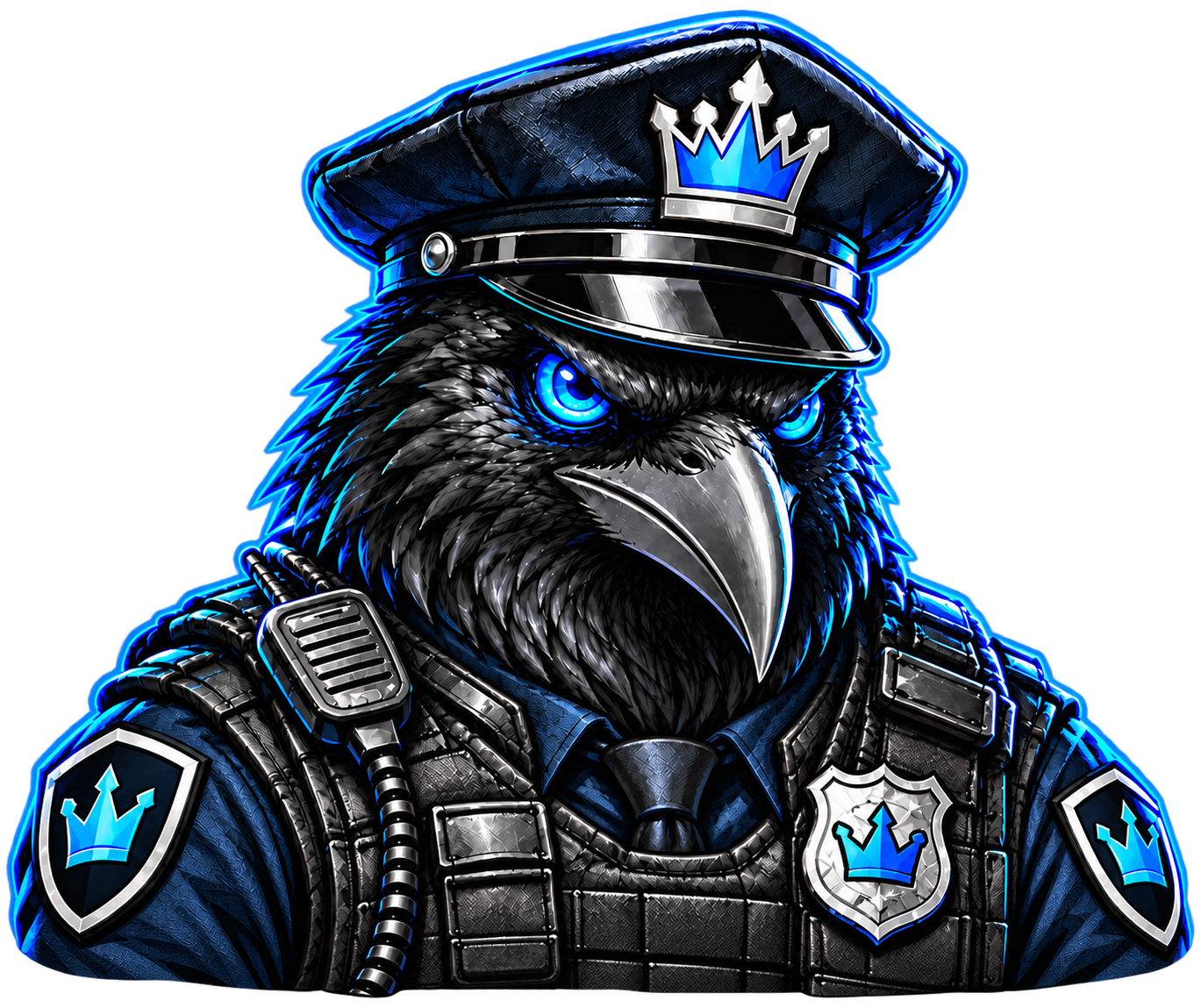 Blue Crown police crow